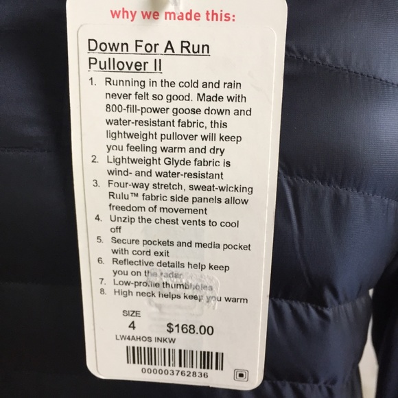 NWT INKWELL LULULEMON DOWN FOR A RUN PULLOVER - 4 - Picture 2 of 7